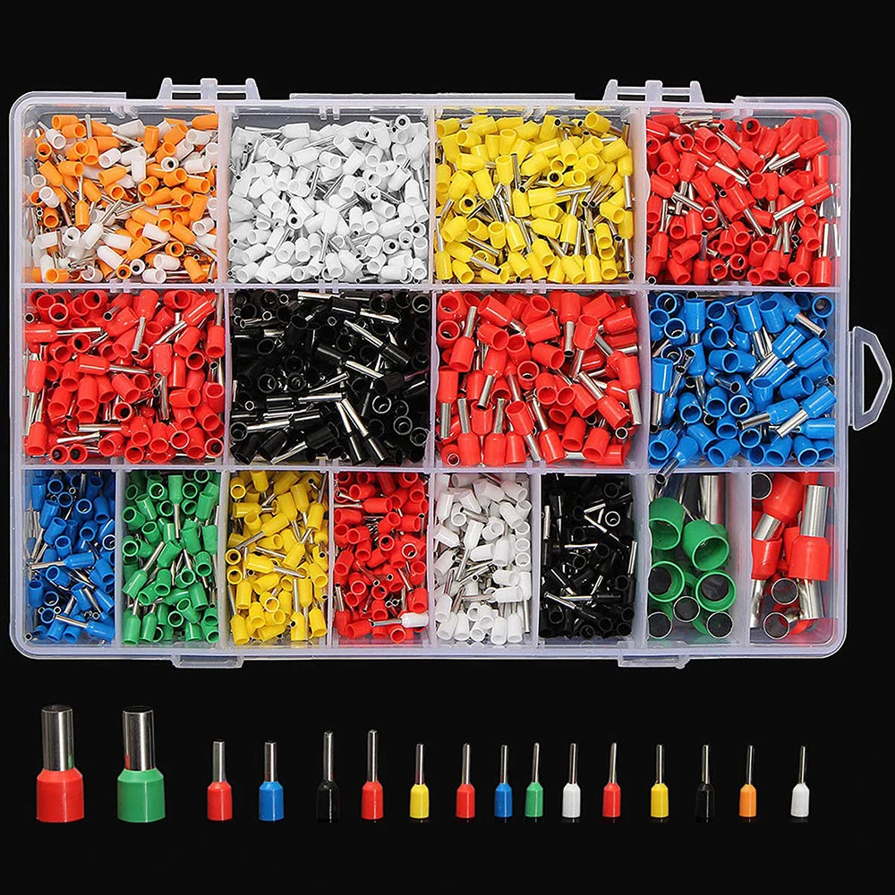 2120 Pcs Insulated Cord Pin End Terminal Bootlace Ferrules Kit Wire Copper Set