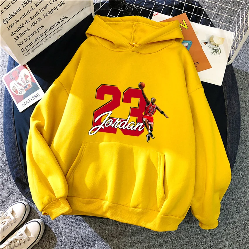 Damskie bluzy z kapturem Jordan 23. Bluza z nadrukiem Polar Casual Pullover Unisex Streetwear Harajuku Męska bluza z kapturem Odzież sportowa