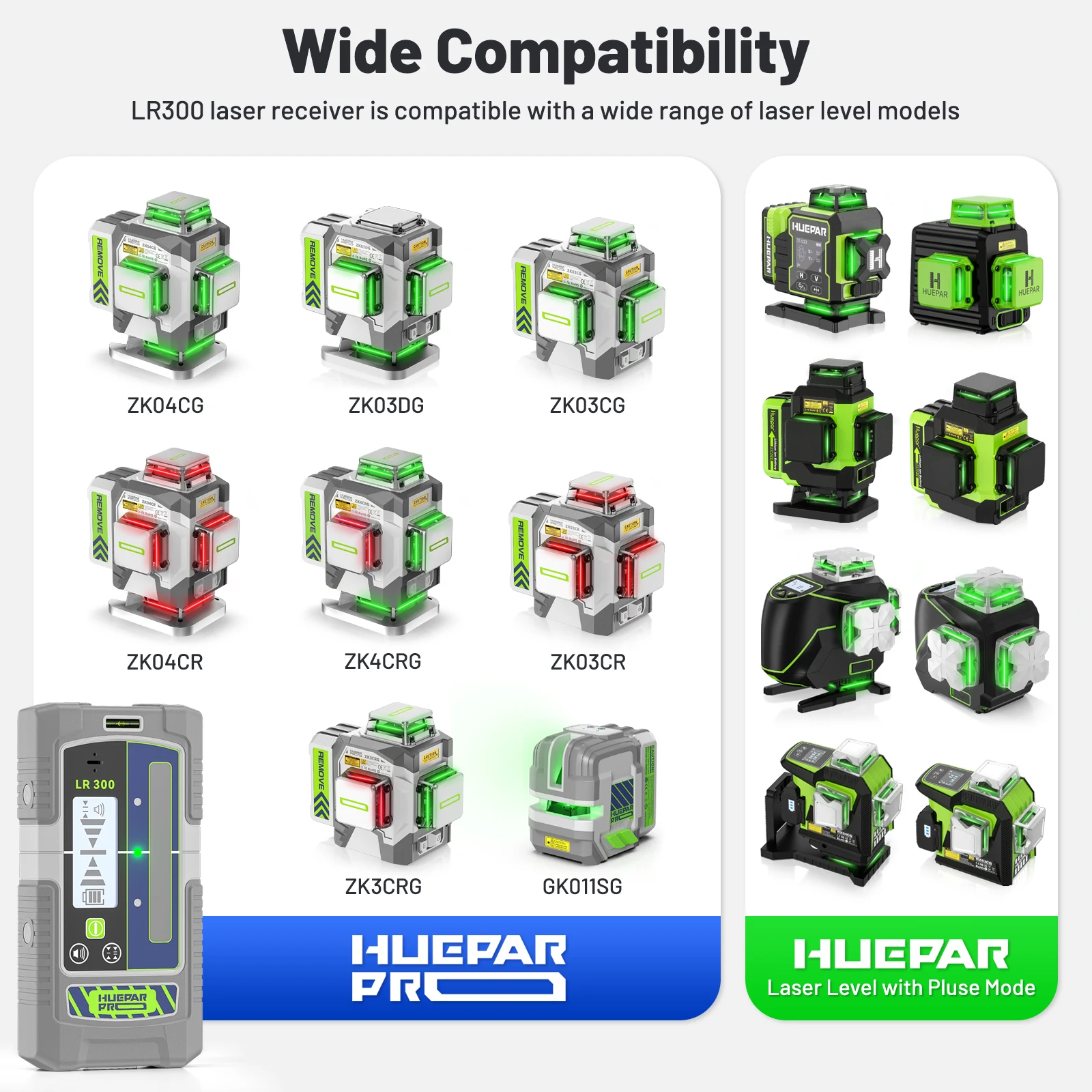 huepar-pro-laser-detector-lr300-for-red-green-laser-level-lcd-led-receiver-with-dual-bubble-level-precision-mode-3-level-volume