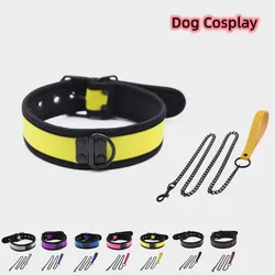 Role Playing Servant Costume Puppy Sponge Sexy Collar Accessories of Gay Animal Cosplay Dog Props Neck Cover with Traction Chain