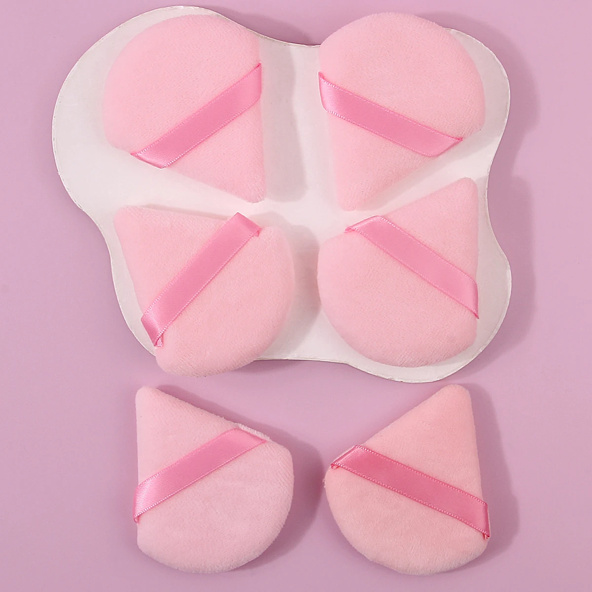 6 قطع من بودرة مكياج مثلثة ناعمة على الوجهين، بودرة جافة ورطبة مزدوجة الأغراض غير لاصقة، أداة تجميل محمولة