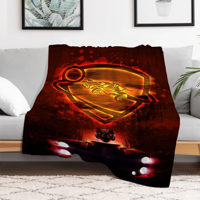 

Rocket League Game Custom Blanket Warm Winter Blankets for Decorative Sofa Bedspread on the Bed Furry Knee Throw & Throws Double