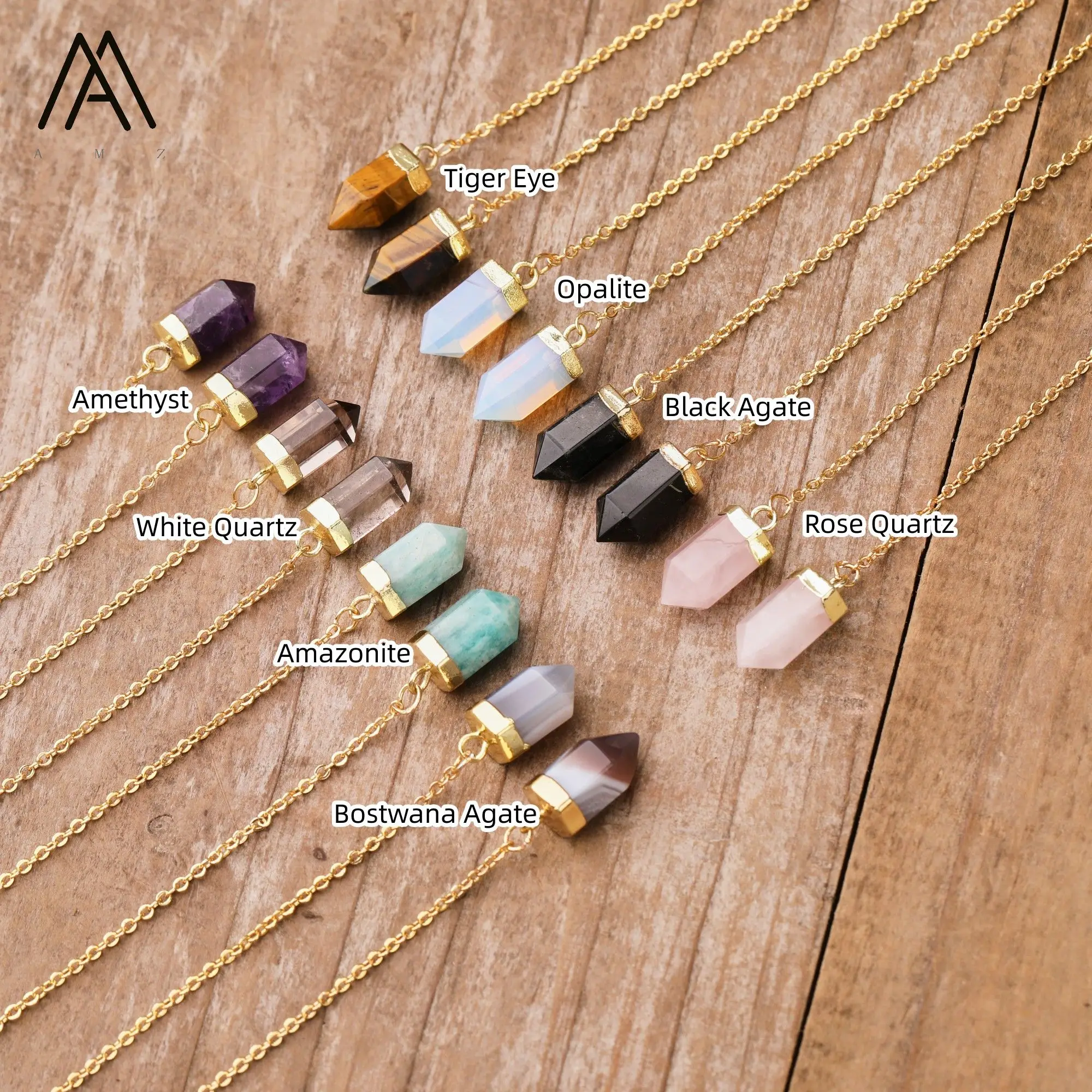 Minimalist Earrings Natural Stone Amazonite Amethyst Healing Crystal Point Quartz Wire Earring Romantic Jewelry