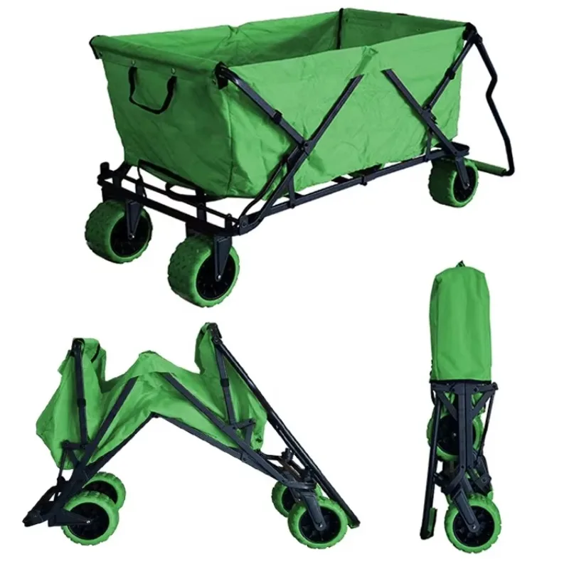 New Large Capacity Picnic Trolley Folding Camping Wagon Collapsible Garden Portable Hand Metal Collapsible