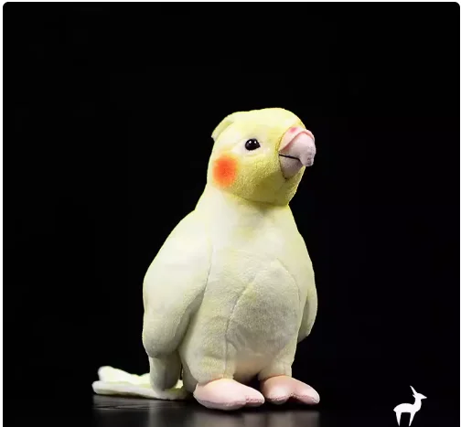 Yellow cockatiel doll small parrot doll simulation animal plush toy For Birthday Gift