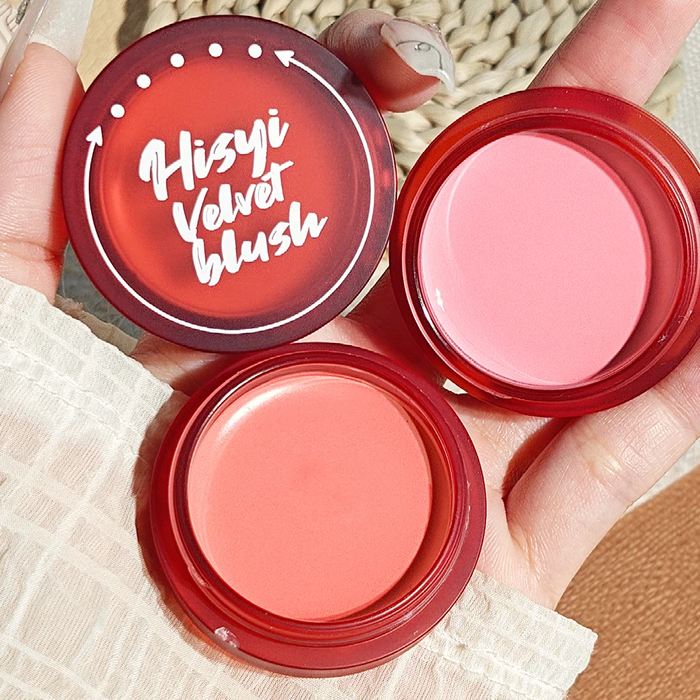 لوحة أحمر خدود مخملية تدوم طويلاً - روج وردي ناعم، مسحوق كفاف الوجه الطبيعي، مقاوم للماء، مكياج يومي #4