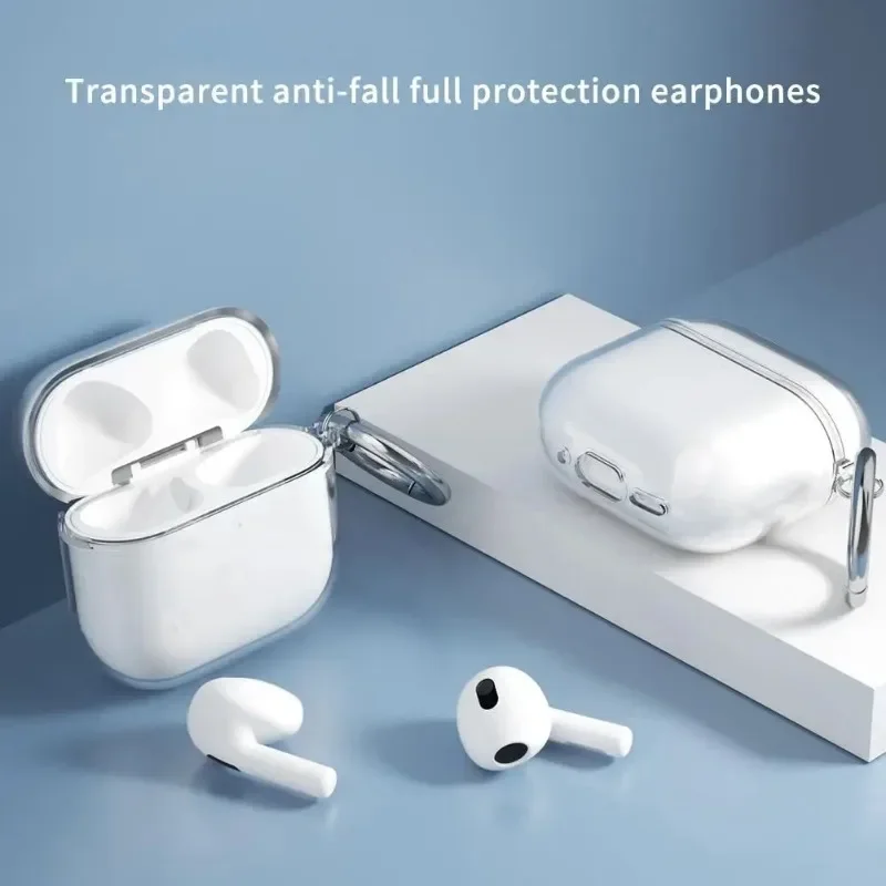 Étui transparent pour écouteurs Airpods 4 génération, étuis souples en TPU, étui transparent pour Airpods 4 sacs avec porte-clés