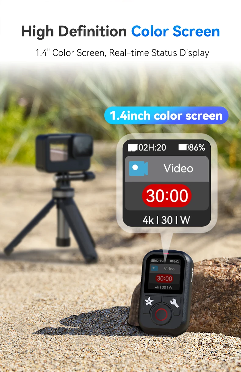 TELESIN T13 Wasserdichte Bluetooth-Fernbedienung für GoPro Hero13 12 11 10 9 8 Max Mit Handschlaufe für Action-Kamera-Zubehör – Detail 2
