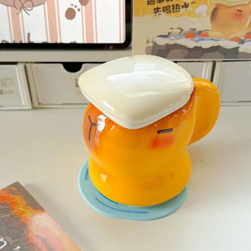 400ml Capybara Mug Cartoon Kawaii Soaking Hot Springs Capybara Ceramic Cup Desktop Ornament Kids Adult Breakfast Coffee Milk Mug