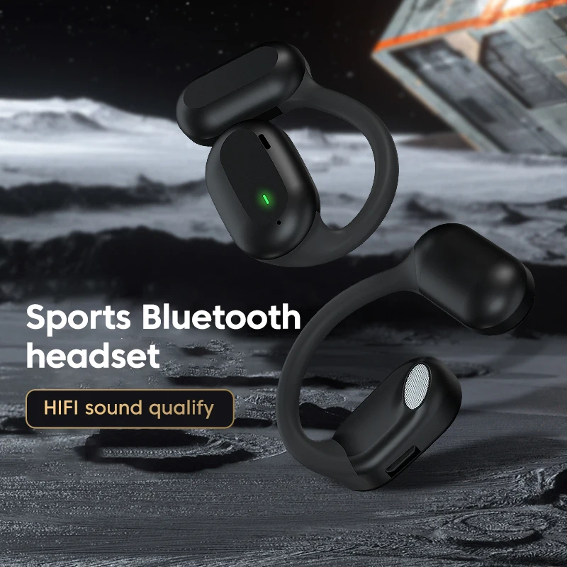 Auriculares inalámbricos con Bluetooth, cascos completamente abiertos, conducción de aire, gancho para la oreja, manos libres, cancelación de ruido, audífonos deportivos