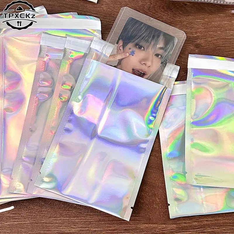 10pcs Self-Seal Packaging Bags Holographic Laser Plastic Pouch For DIY Jewelry Retail Storage Pouch Display Packaging Opp Bag