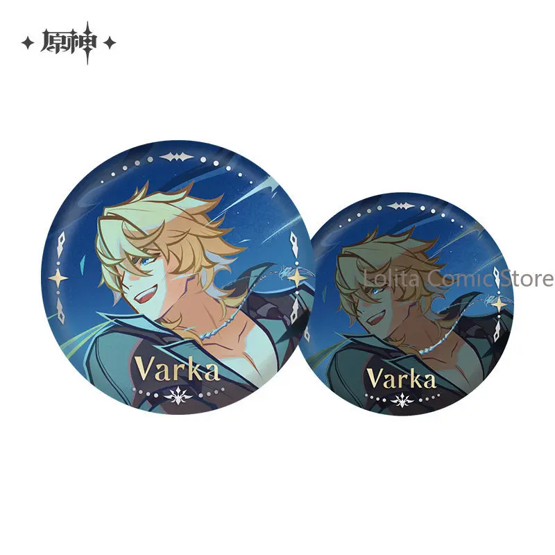 

official Original MIHOYO Game Genshin Impact Varka Cosplay Varka Venti Badge Pins Brooch Postcard Set Anime Halloween Gift
