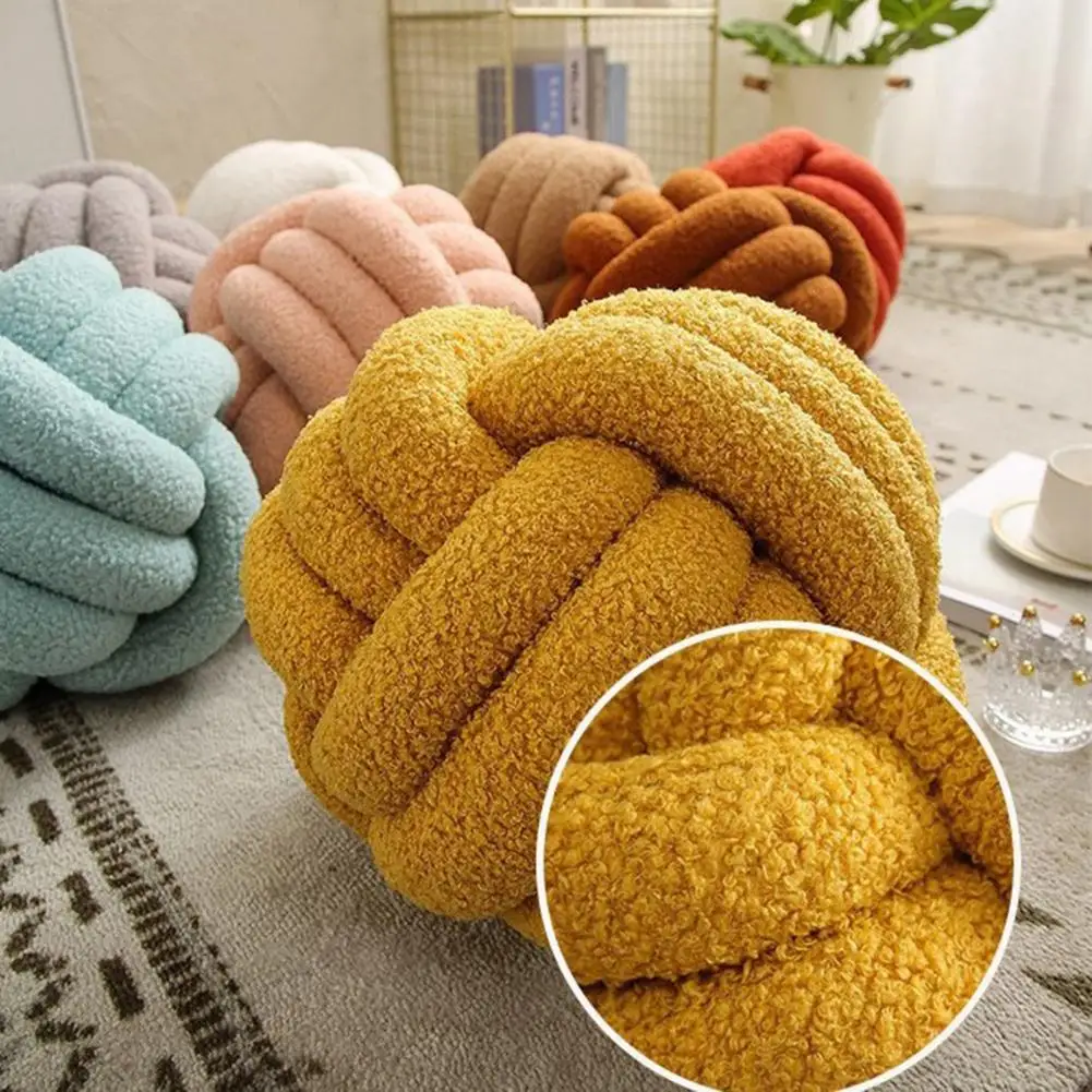 Excellent Knotted Ball Plush Toy Eco-friendly Ultra Soft Decorative Knotted Ball Throw Pillow Comfy