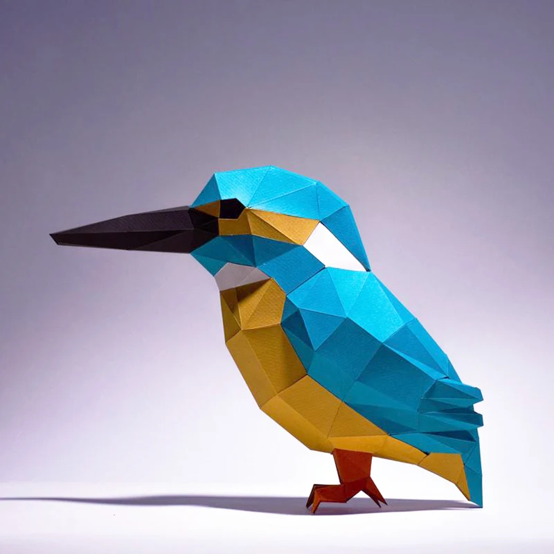 Kingfisher Paper Model Alcedo Bird Animal Models Home Decor Desk Decoration Papercraft 3D puzzle fai da te giocattoli educativi