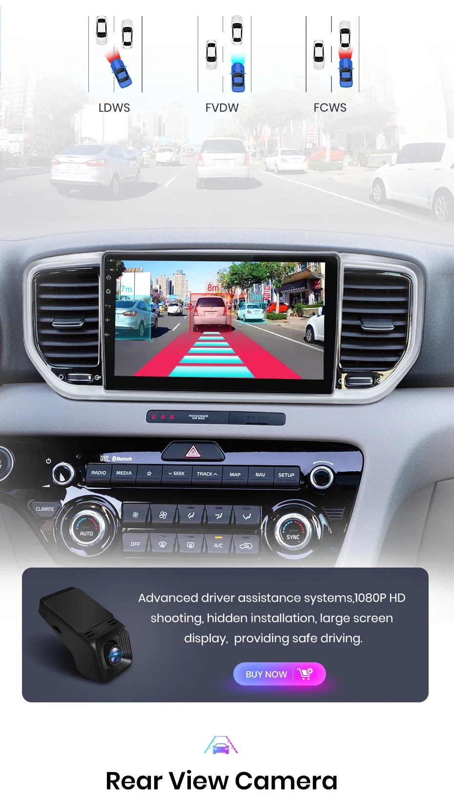 Junsun kabelloses carplay android auto radio für kia sportage 4 ql 2009-2015 auto intelligente systeme rds bt dsp 2 din autoradio – Detail 15