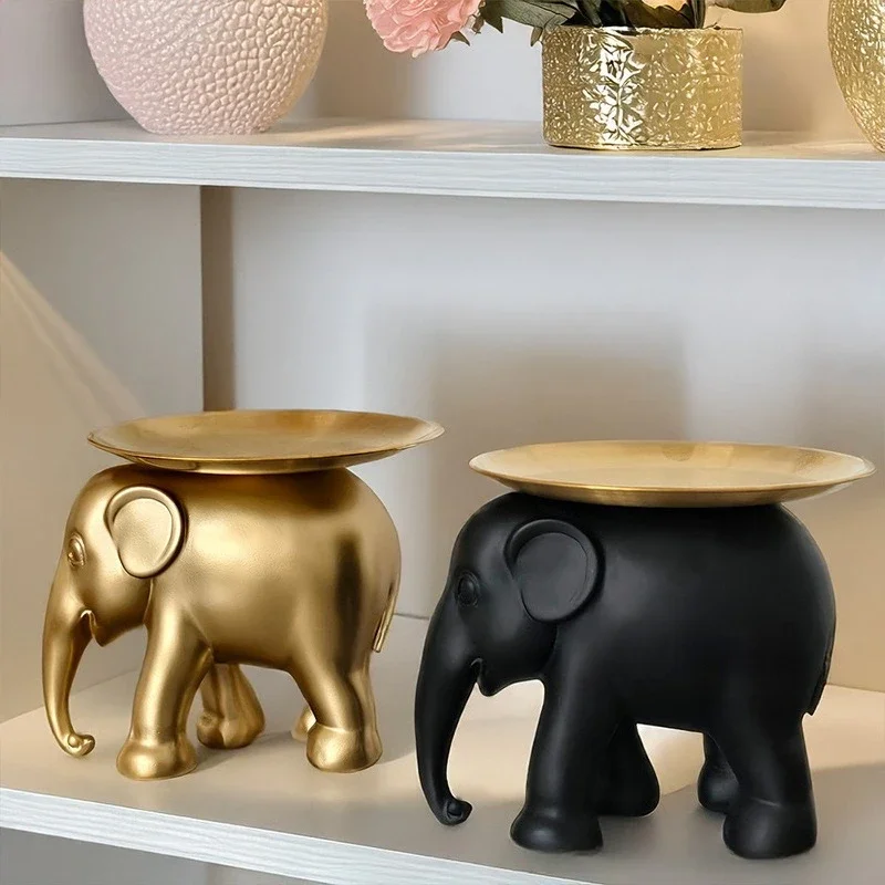 Creative elephant shaped decorative tray,entrance key snack storage tray,living room desktop decor,home decor,housewarming gift