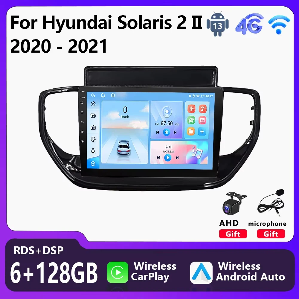 

Car Radio Multimedia Player For Hyundai Solaris 2 II 2020 - 2021 Wireless Carplay Android Auto 2 Din Head Unit Navigation Stereo