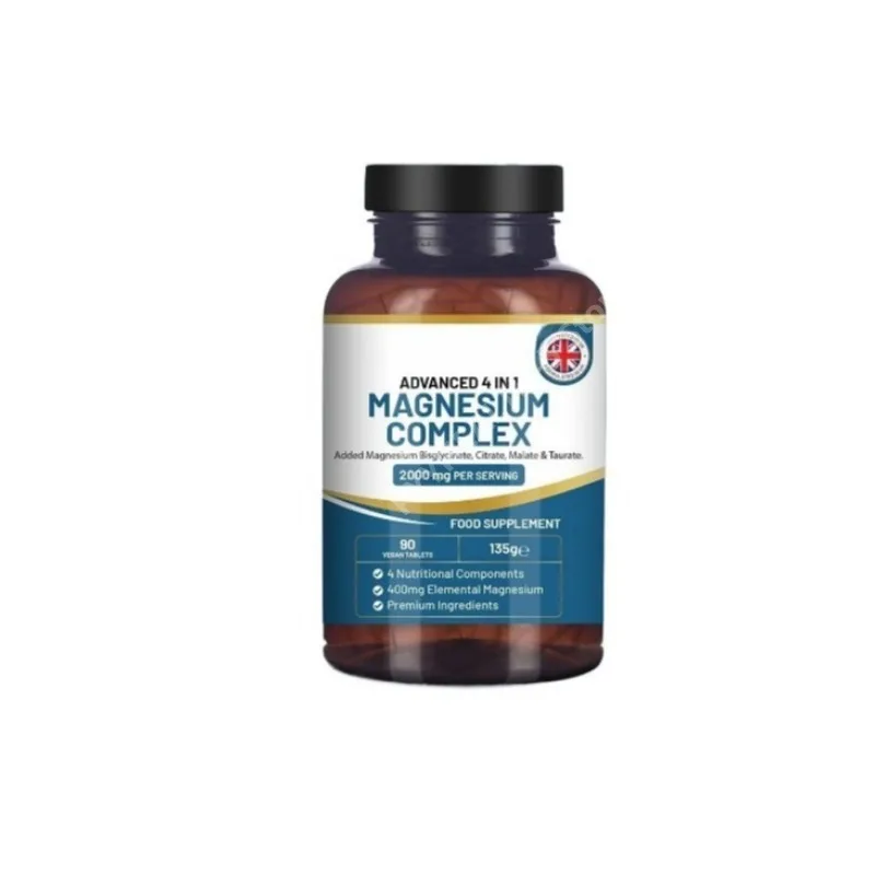 

Magnesium Glycinate Complex 4 in 1-1866mg Per Serving, with Elemental Dose, Citrate, Malate 90 Vegan Capsules