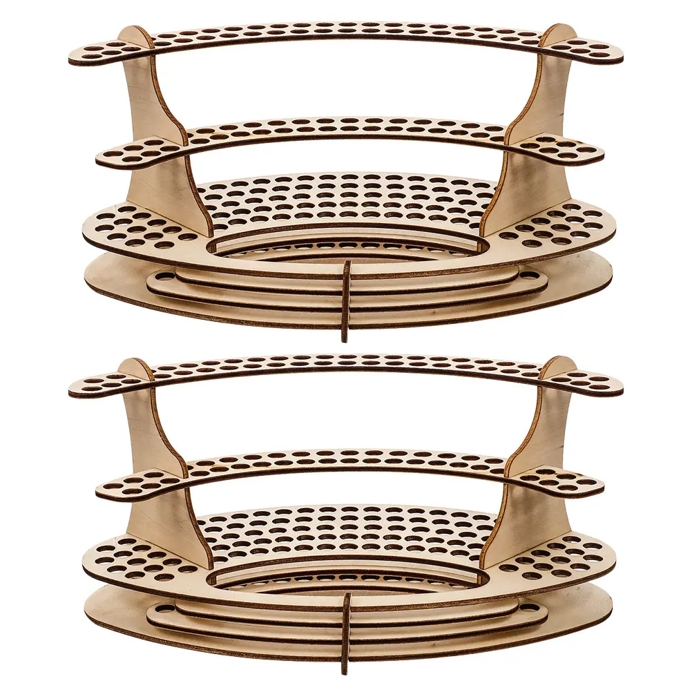 

2 Pcs Holder for Desk Wooden Pen Holders Desktop Stationery Organizer Pencil Fixed Rack