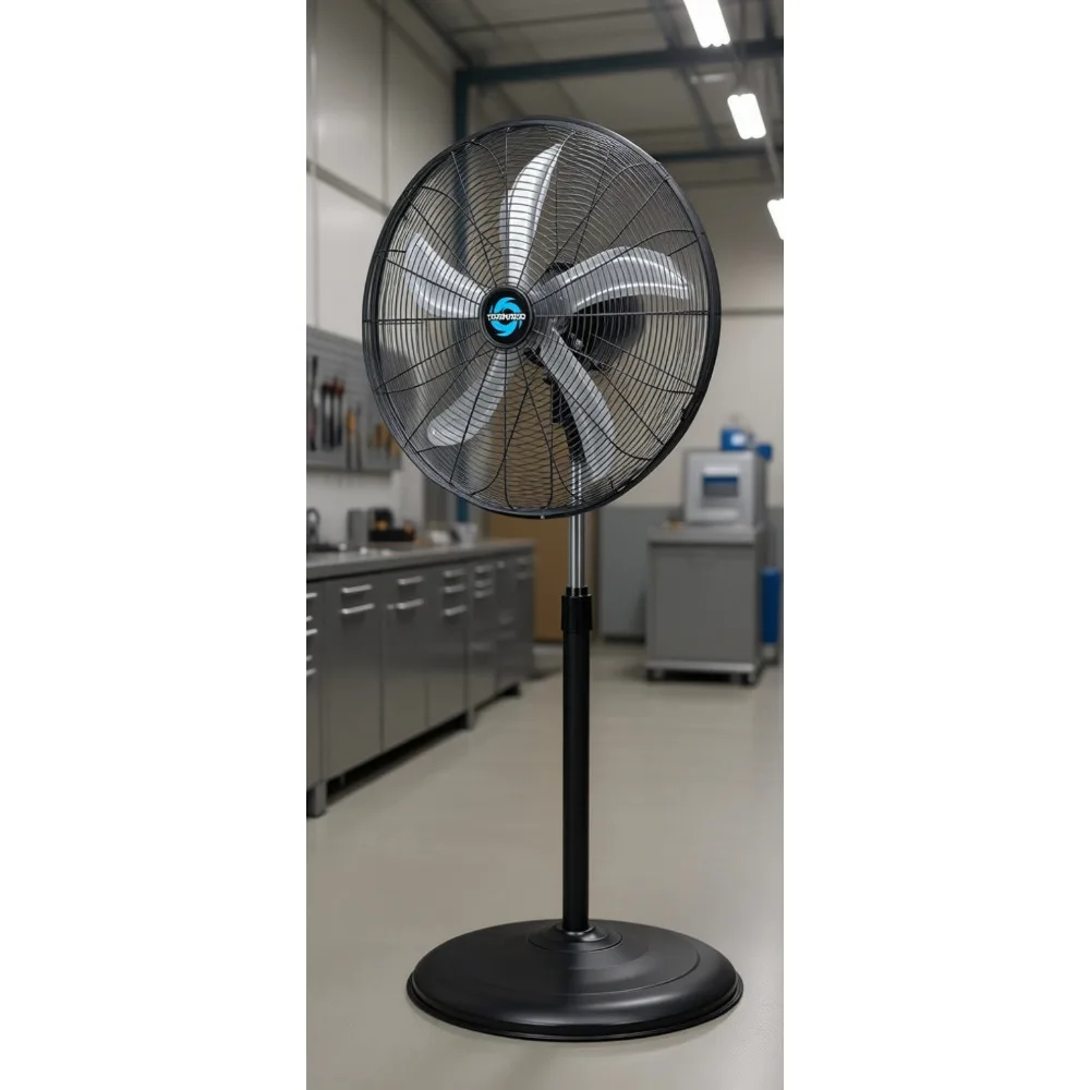 

20-дюймовый осциллирующий напольный вентилятор 5000 CFM, 3 скорости, 1,6 л.с., 6,6 фута, промышленный/коммерческий