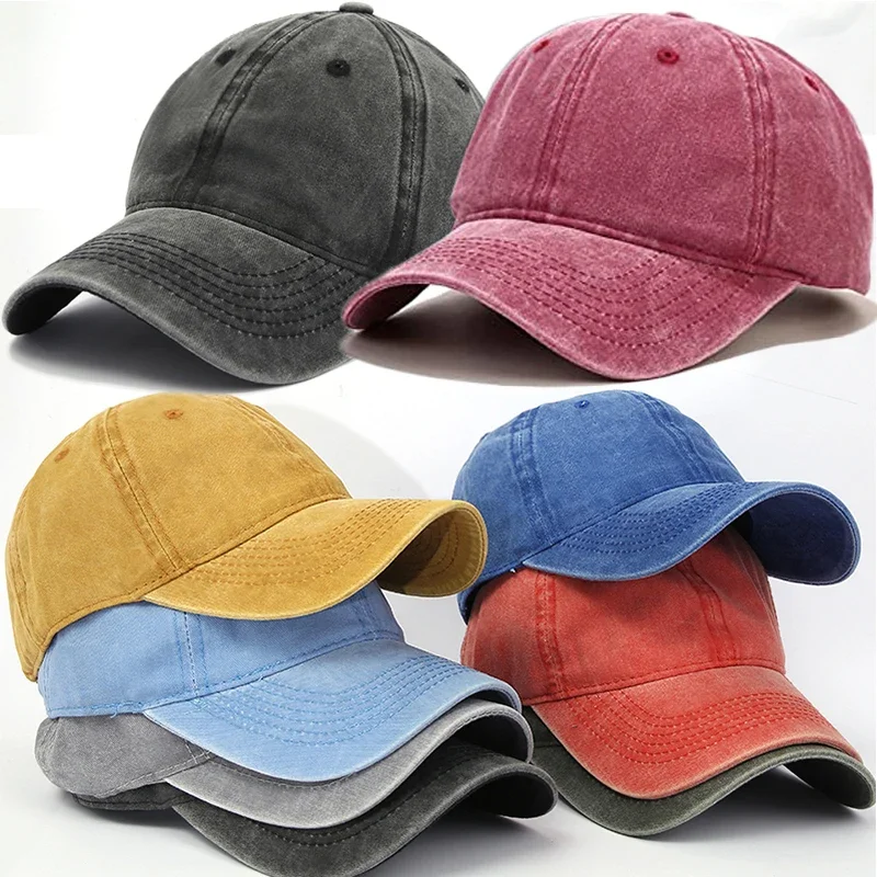 Retro Cotton Denim Baseball Cap for Men Women Fashion Sun Hat Cotton Top Visor Caps Casual Outdoor Retro Snapback Hats Unisex