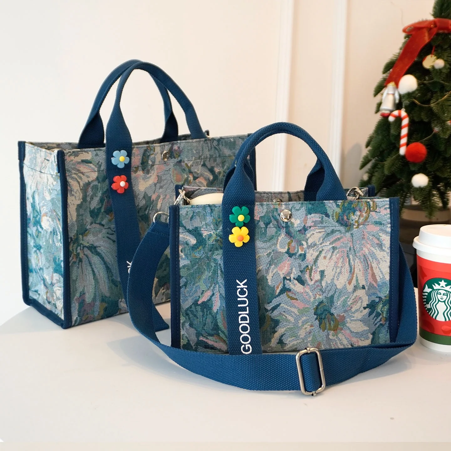 

Large Capaci Canvas Tote Bag Women's A4 Cuter Bag Crossbody Oil Painting Pattern Handbag Commuter Sle Water Waable