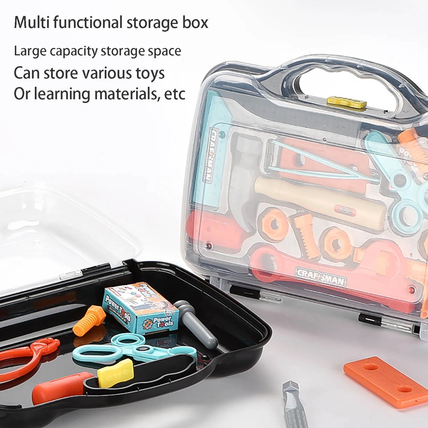 حقيبة أدوات الأطفال DIY تجميع ألعاب المنزل صندوق تخزين أدوات إصلاح #6