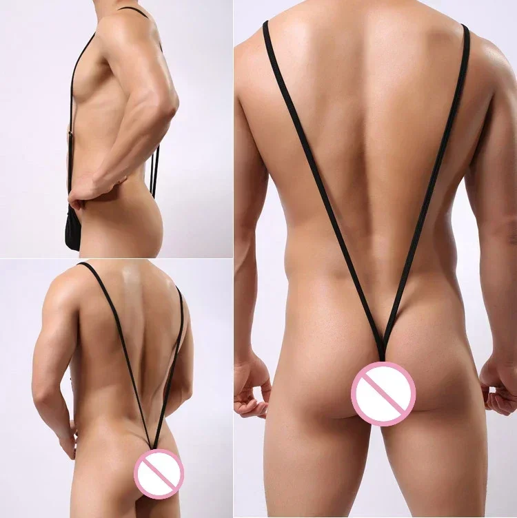 Lingeries Bodysuit Men's Bulge Pouch Underwear Hollow Out Exposed Buttocks Gay Sex Fancy Bodysuit Panties for Men Erotic Costume