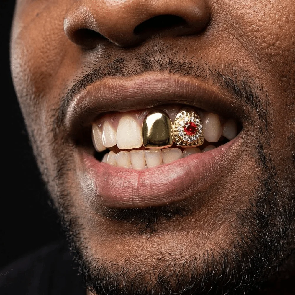 Gift Removable Hiphop Teeth Grillz Bling Flower Design Rhinestone Tooth Caps Gold Silver Color Unisex Men Women Jewelry Rapper