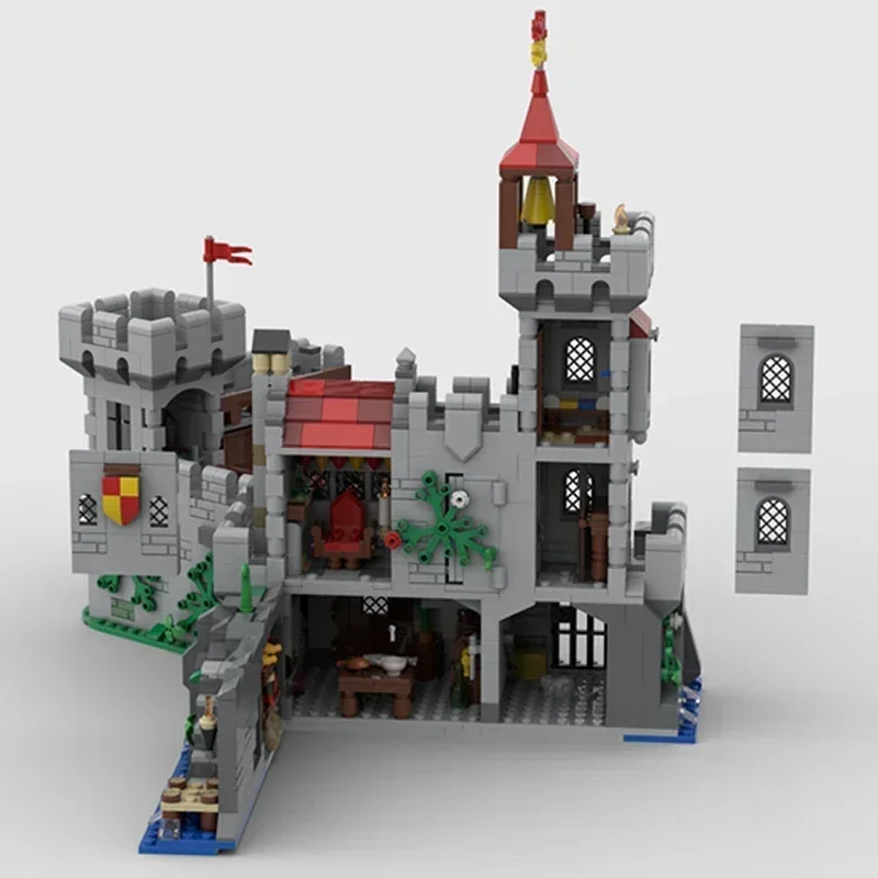 Briques de construction Moc, modèle de forteresse du Lion, château du Lochside, blocs modulaires, cadeaux, jouets pour enfants, ensembles de bricolage, assemblage