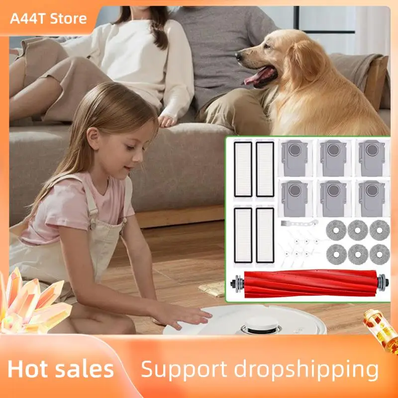 

A44T 2 Set For Roborock Q Revo S/Q Revo Maxv/Q Revo Pro Robot Vacuum Cleaner Main Side Brush Hepa Filters Mop Cloth Dust Bags