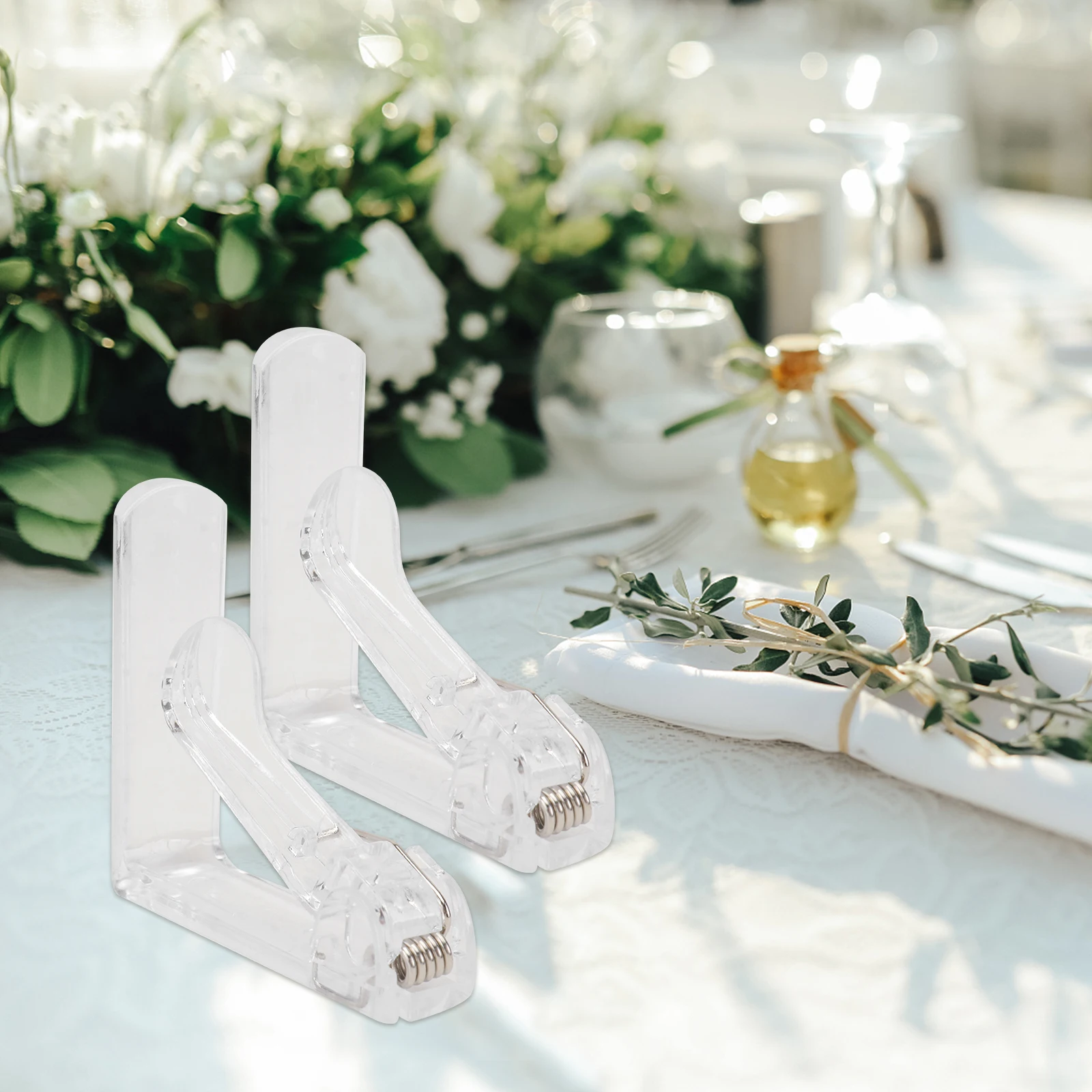 

8 pcs Table Cloth Clips Anti-Slip Dining Tablecloth Fixing Clamps Transparent Plastic Grippers For Wedding Party Banquet