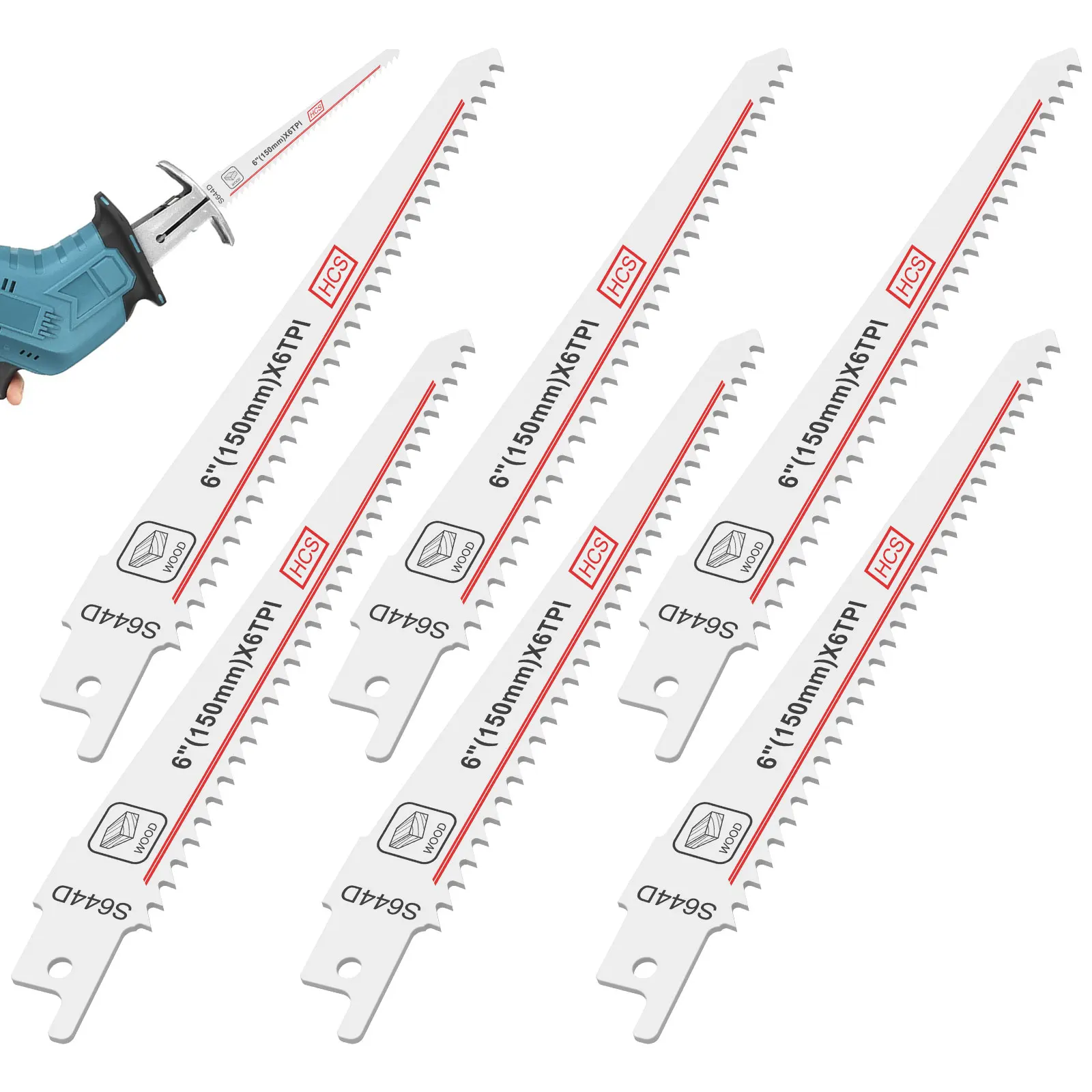 5Pcs Reciprocating Saw HCS Blades Saber Saw Handsaw Multi Saw Blade For Wood Metal Plastic Pipe Cutting Power Tool Accessories