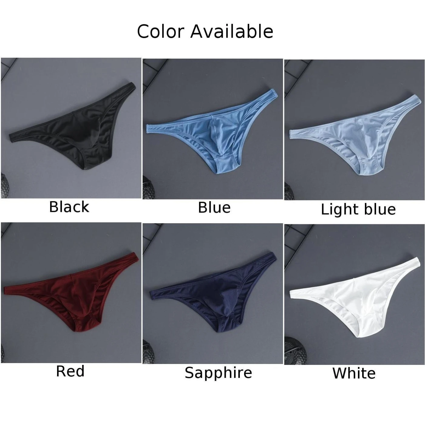 الرجال منخفضة الخصر مثلث ملخصات الانتفاخ الحقيبة g-سلسلة ثونغ ملخصات الصلبة السلس الملابس الداخلية مريحة تناسب لينة السروال #4