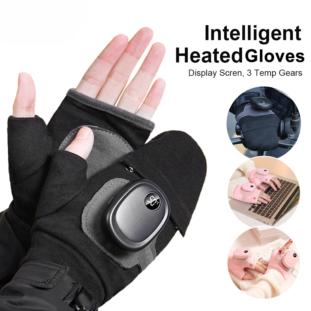

Electric Heating Gloves USB Rechargeable 3 Temp Gears Heated Mittens Winter Warm Waterproof Gloves Outdoor Travel Youpin