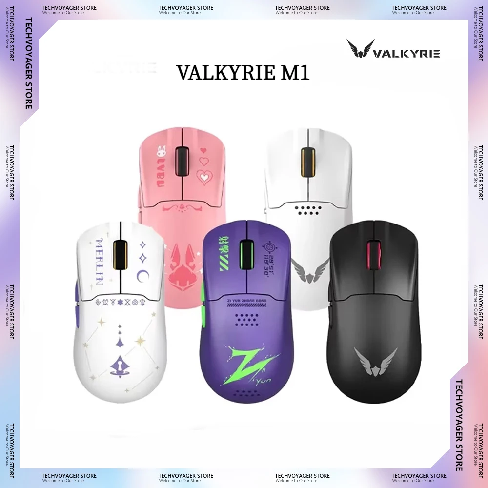 

Игровая мышь VALKYRIE M1 PAW3395 RGB Зарядная база Беспроводная Bluetooth Трехрежимная мышь на заказ ПК Аксессуары для киберспорта Подарки