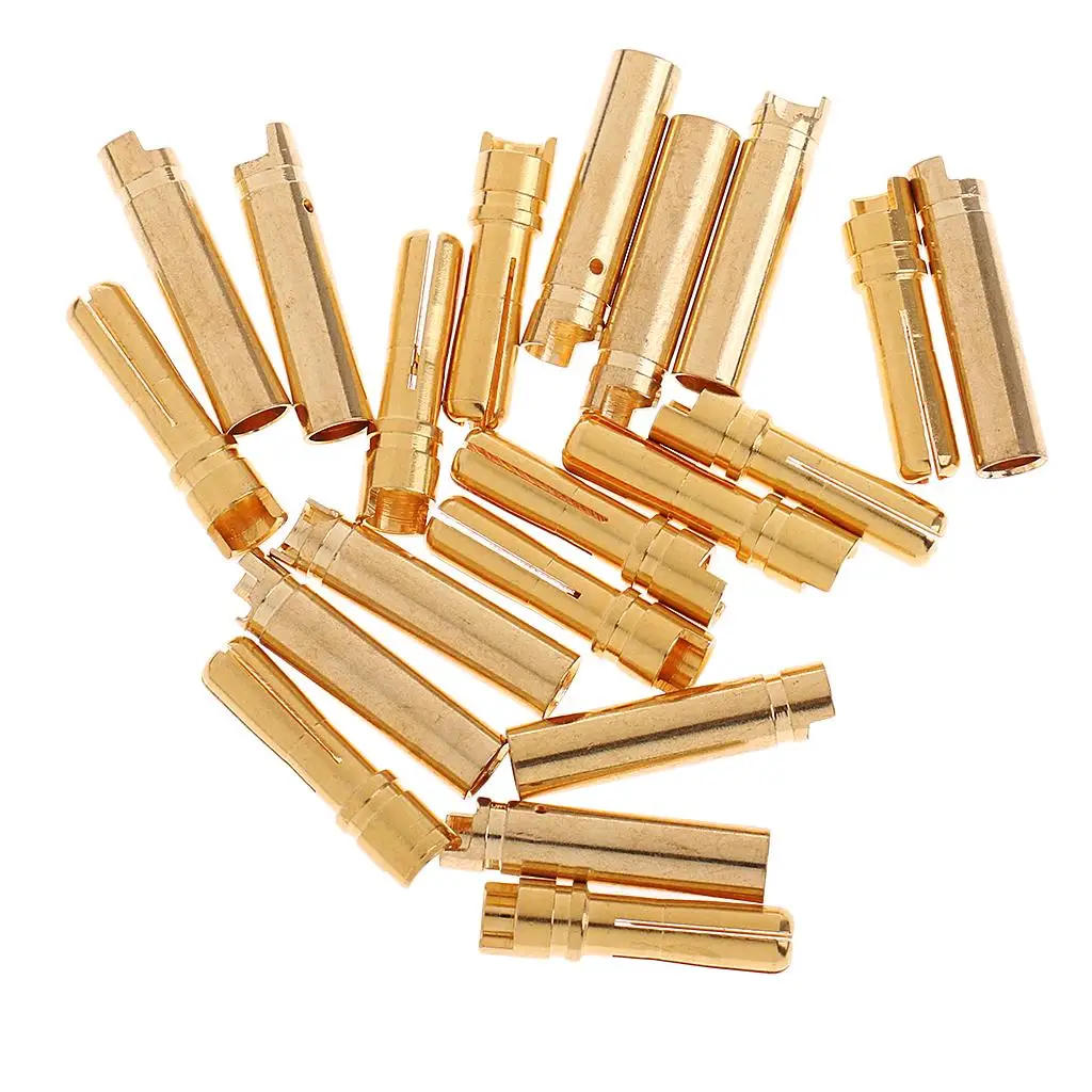 10Pairs DIY Golden Banana Connector Plugs 4.0 for RC Aircraft Battery