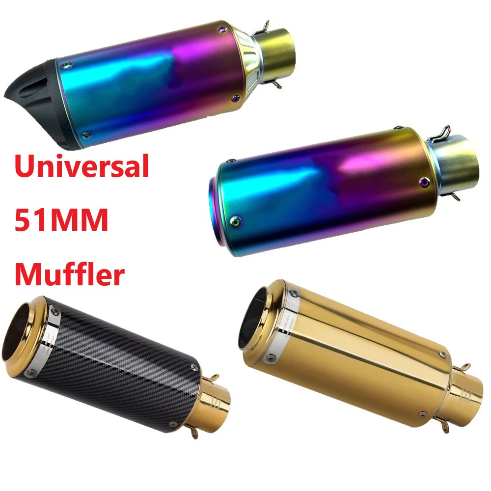 Silenziatore tubo di scarico Accessori moto 51mm Scarico moto universale per Kawasaki Ninja Z900 Z400 Duke390 GSX-250R