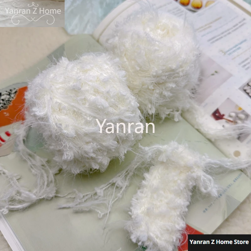 

Cloud Series Hand Mixed Thread Soft Cotton Yarn Hand Woven Scarf Bag Mixed Thread Knitting Featured White Dreamy Yarn 50g