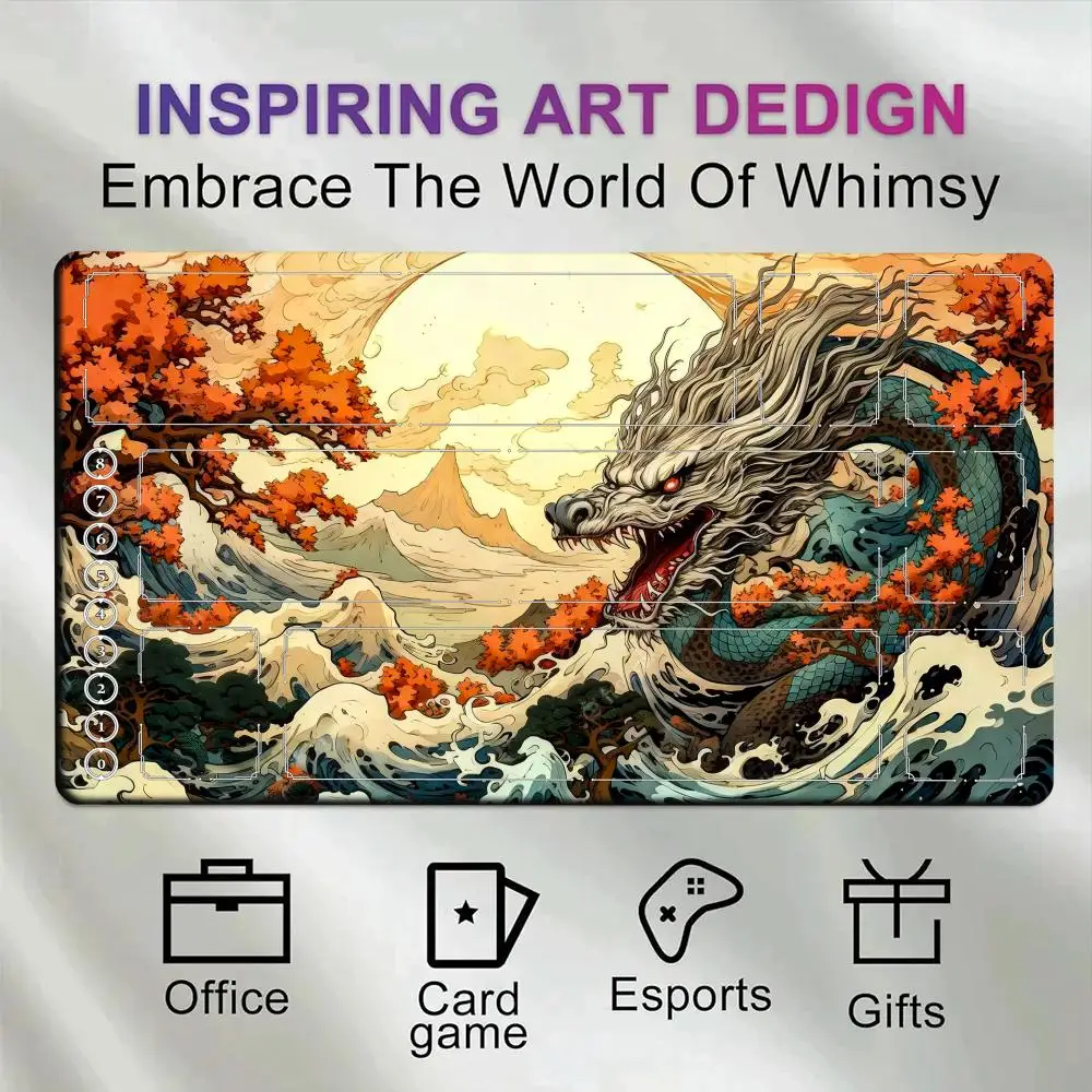 

Dragon Rune Battlefield card mat Battle Board Cardmat single-player board battle playmat LOL rubber board game Magic mousepad