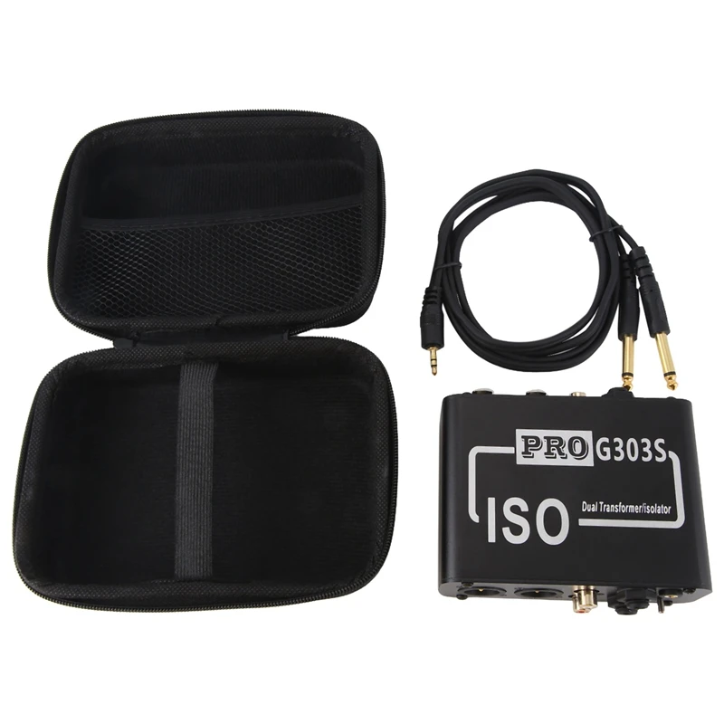 PRO G303S Audio Isolator Noise Reduction Filter Eliminates Current Noise Dual-Channel 6.35 XLR RCA 3.5Mm Audio Isolator