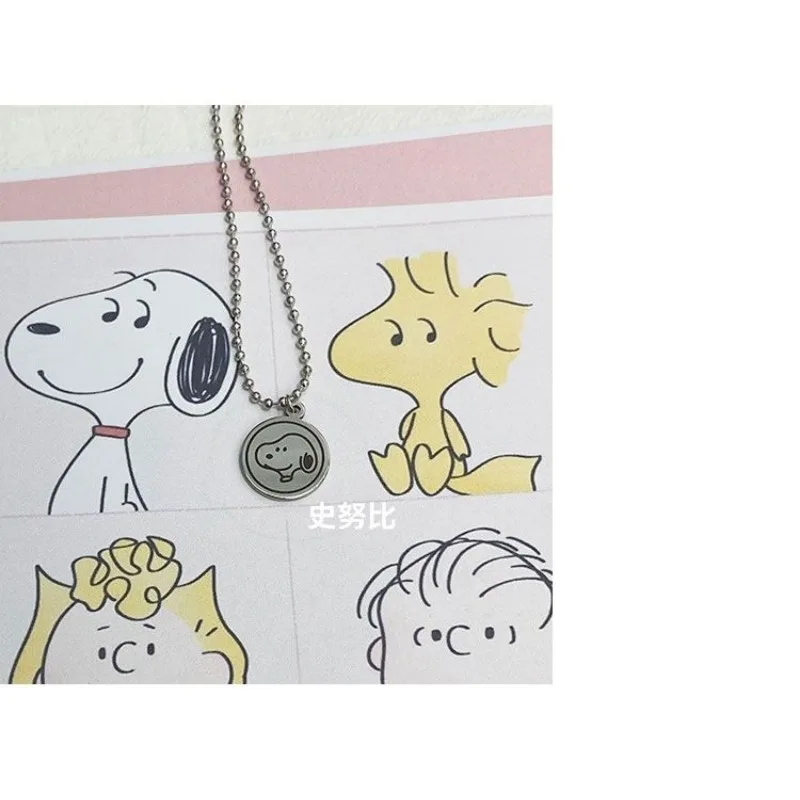 Cute Cartoon Snoopy Round Sweater Cadeia, Harajuku Estilo Colar versátil, Acessórios para estudantes, Animação Periférica, Estudante simples