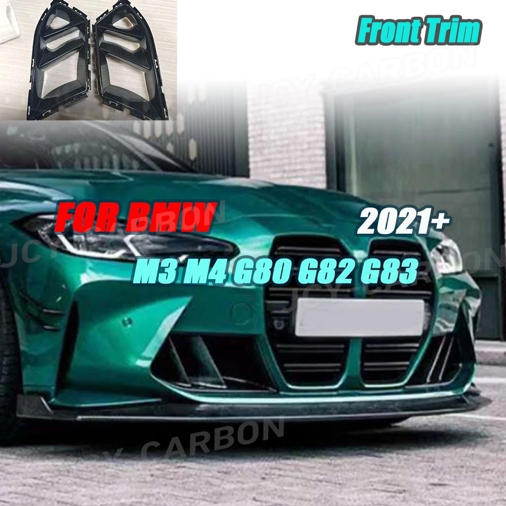 

Dry Carbon Fiber Front Bumper Air Vent Covers for BMW M3 M4 G80 G82 G83 2021+ Air Intake Vents Decor Car Exterior Accessories