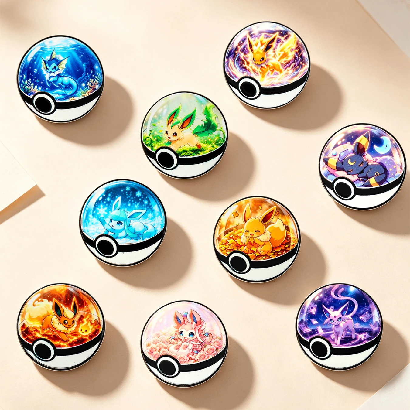 9pcs Colorful Anime Monster Enamel Lapel Pins Set, Cute Cartoon Metal Brooches for Backpack Clothing Fans Collectible Gifts