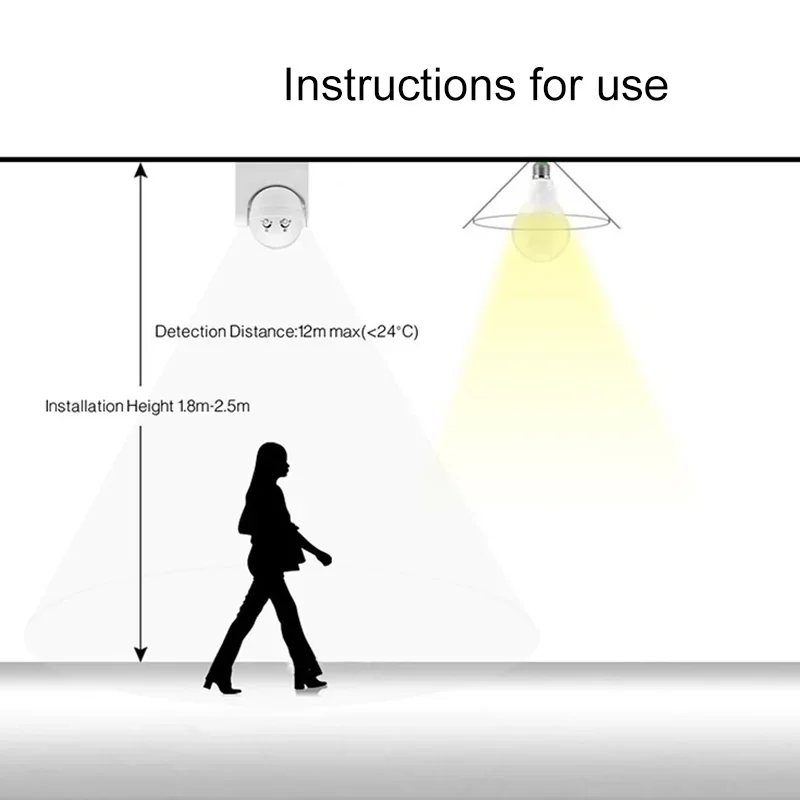 Imagem -06 - Interruptor do Sensor de Movimento Infravermelho Pir 180 ° Luz Liga e Desliga Automática Detector para Lâmpada Led 220v240v