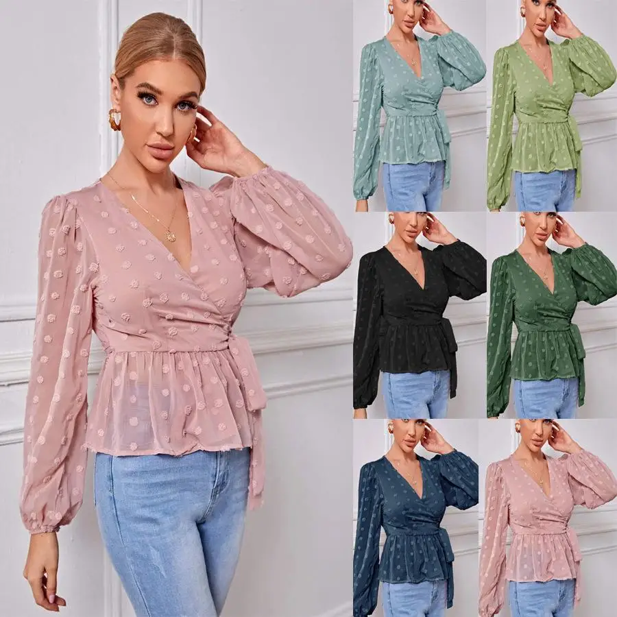 

Light Mature Pullover Long Sved irt with Word Women's Lace Snowflake Top Winter Faion Casual Comfortable Breathable