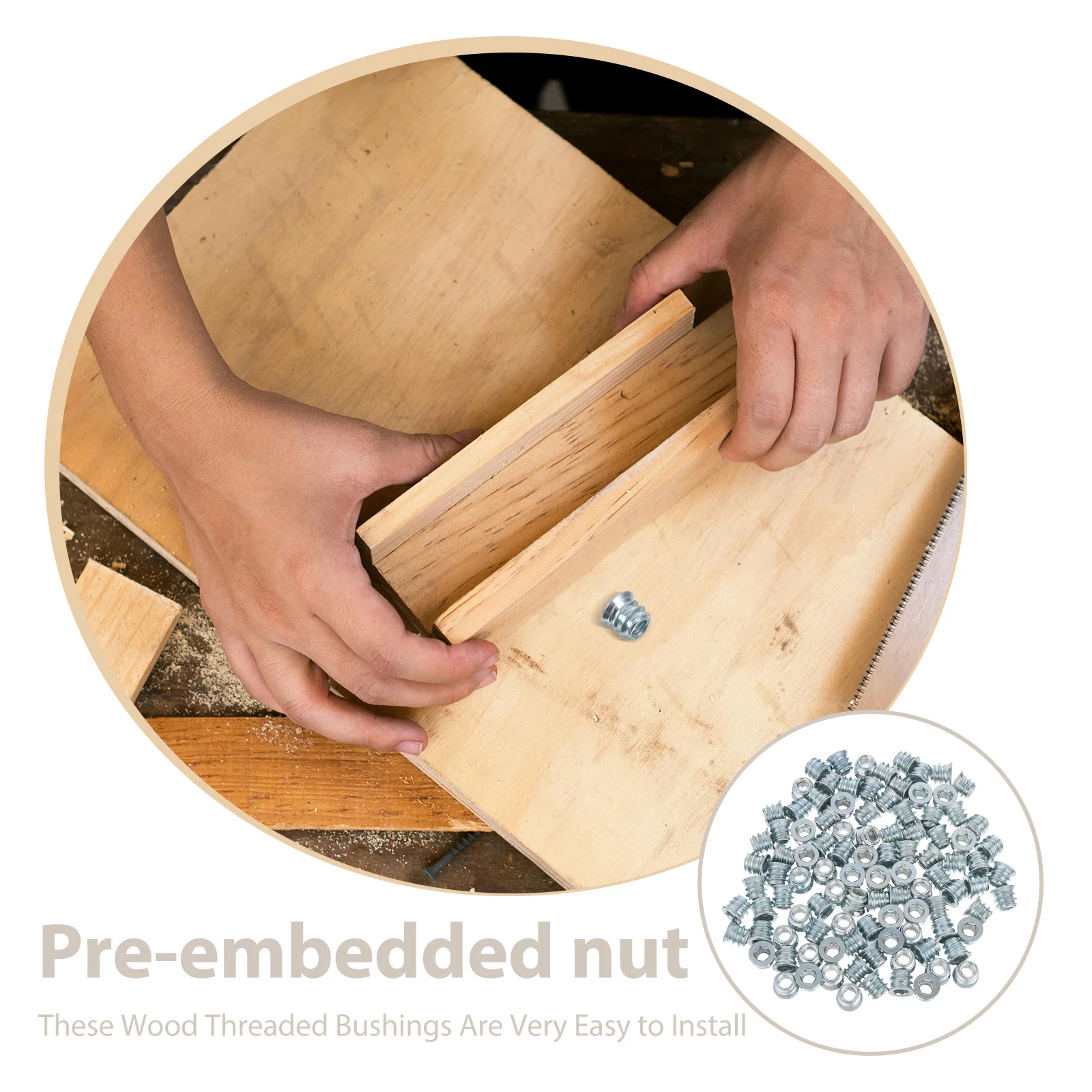 100 قطعة M6x10 الكربون الصلب الخشب المسمار في السحابات عرافة محرك الأثاث إدراج مقاومة للتآكل المواضيع العميقة