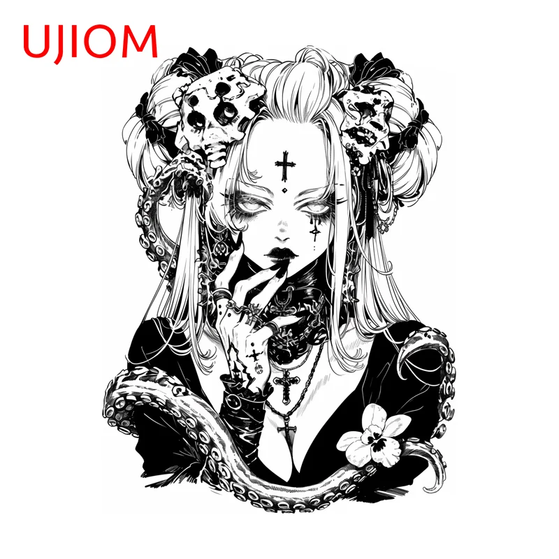 UJIOM Gothic Girl Sticker Beatiful Anime Living Room Game Room Refrigerator Wall Decals Fashion Scratch-Proof House Accessories