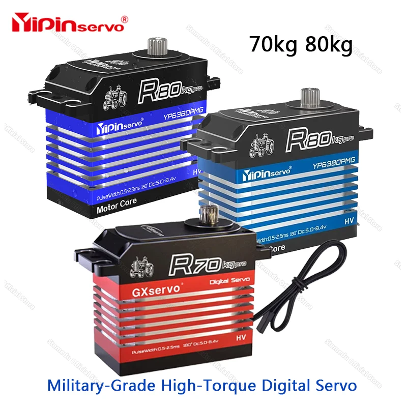 

GXservo 70kg 80kg Torque Digital High Precision Servomotor All Steel Gear IP67 For 1/6 RC Crawler Car Robot arm Automation Model
