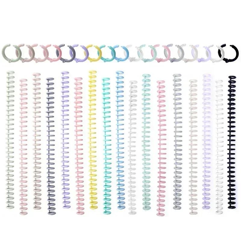 10pcs Loose-leaf Binding Ring Spiral Rings Plastic Binder Strip 30 Holes A4 Paper Notebook Stationery Office Supplies Binders